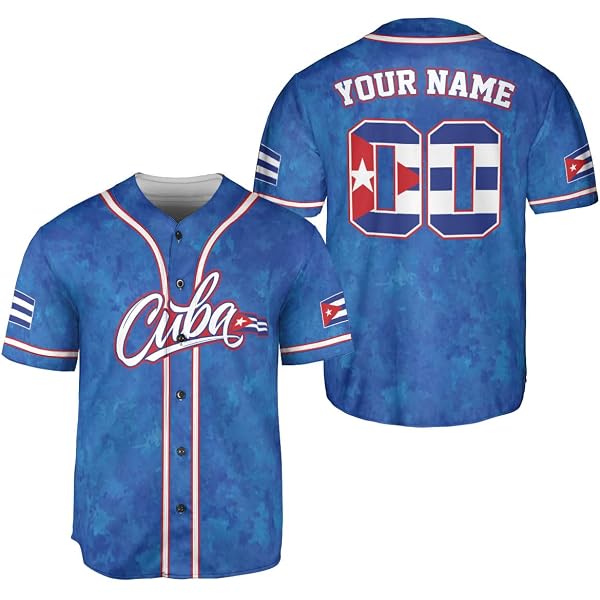 Amazon.com: MAPrints Personalized Name Cuba Baseball Jersey Amazon.com: MAPrints Personalized Name Cuba Baseball Jersey